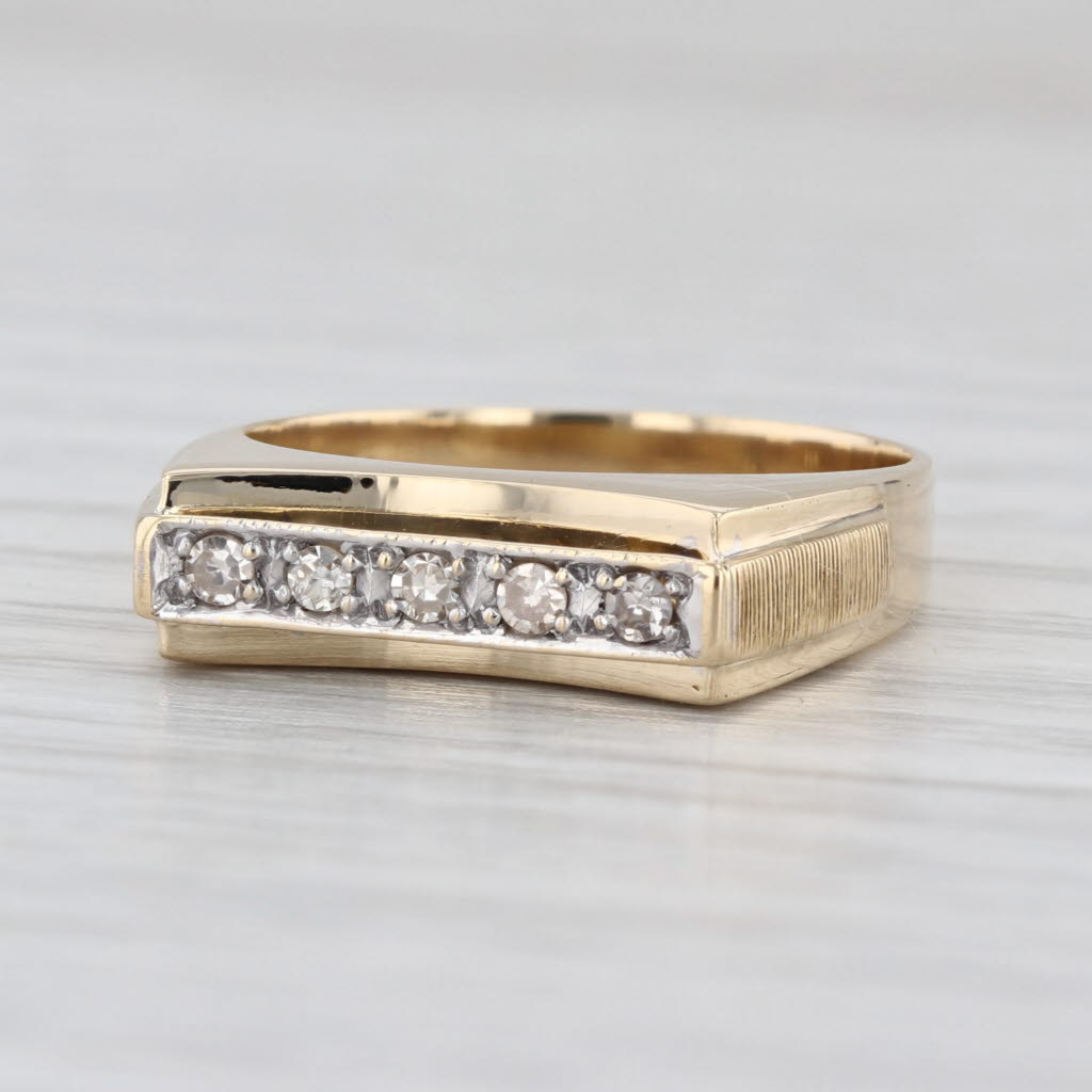 0.10ctw Diamond Ring 14k Yellow Gold Size 6 Stackable Wedding Band