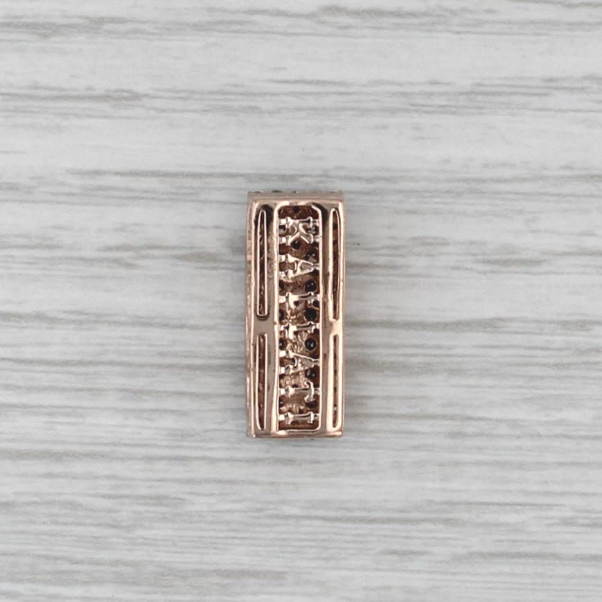 Kallati 0.90ctw Diamond Halo Bar Pendant 14k Yellow Gold Floating Drop