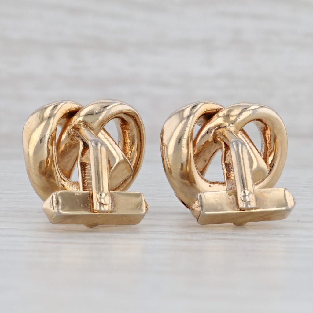 Gray Vintage Pretzel Knot Cufflinks Gold Plated Swank Men's Suit Accessories