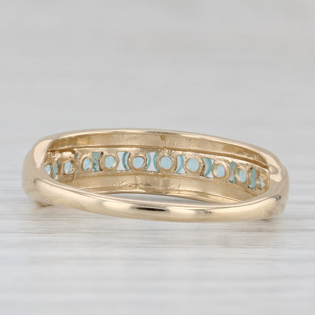 Gray 0.65ctw Blue Apatite Ring 14k Yellow Gold Size 7.25 Band