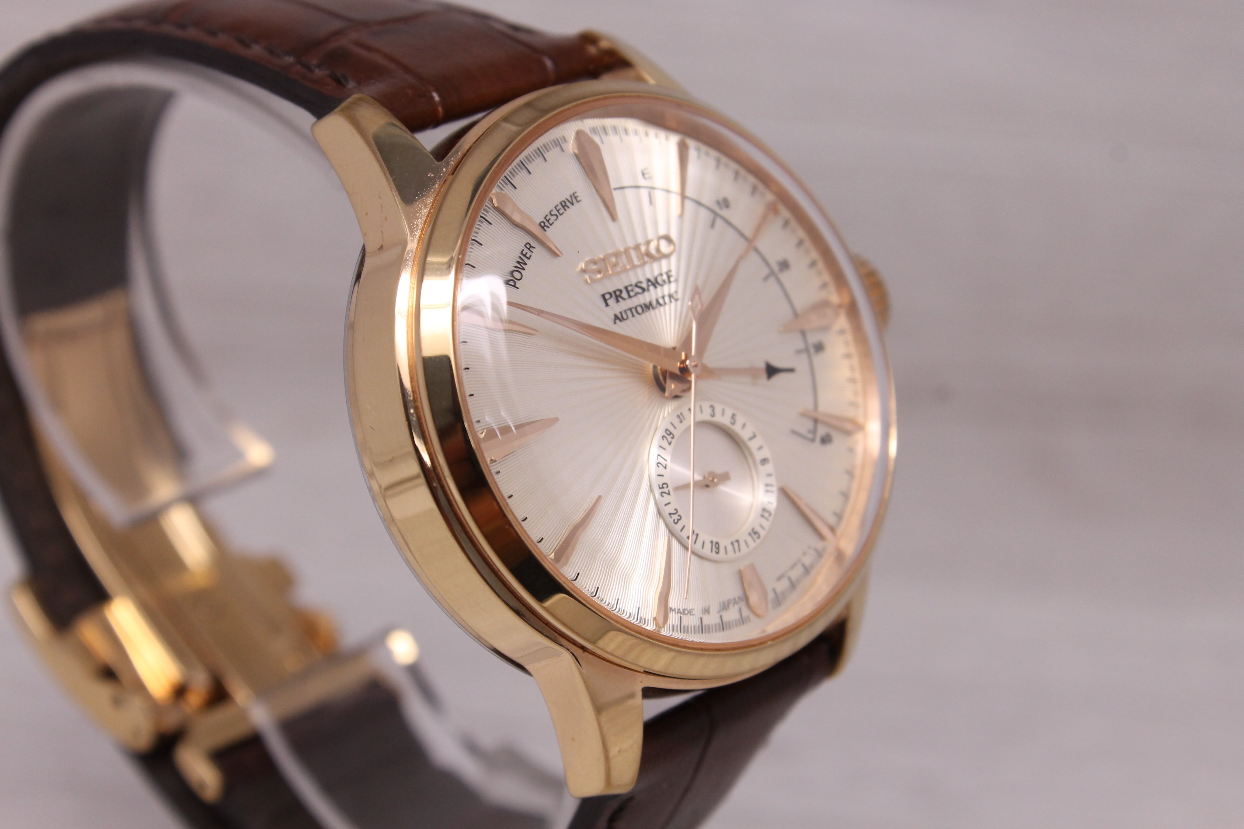 Seiko Presage Mens 40mm Steel Automatic Watch Cocktail Sidecar SSA346 Box