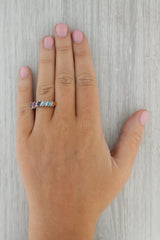 Rosy Brown 0.79ctw Gemstone Stackable Ring 10k White Gold Size 7 Multi-Stone