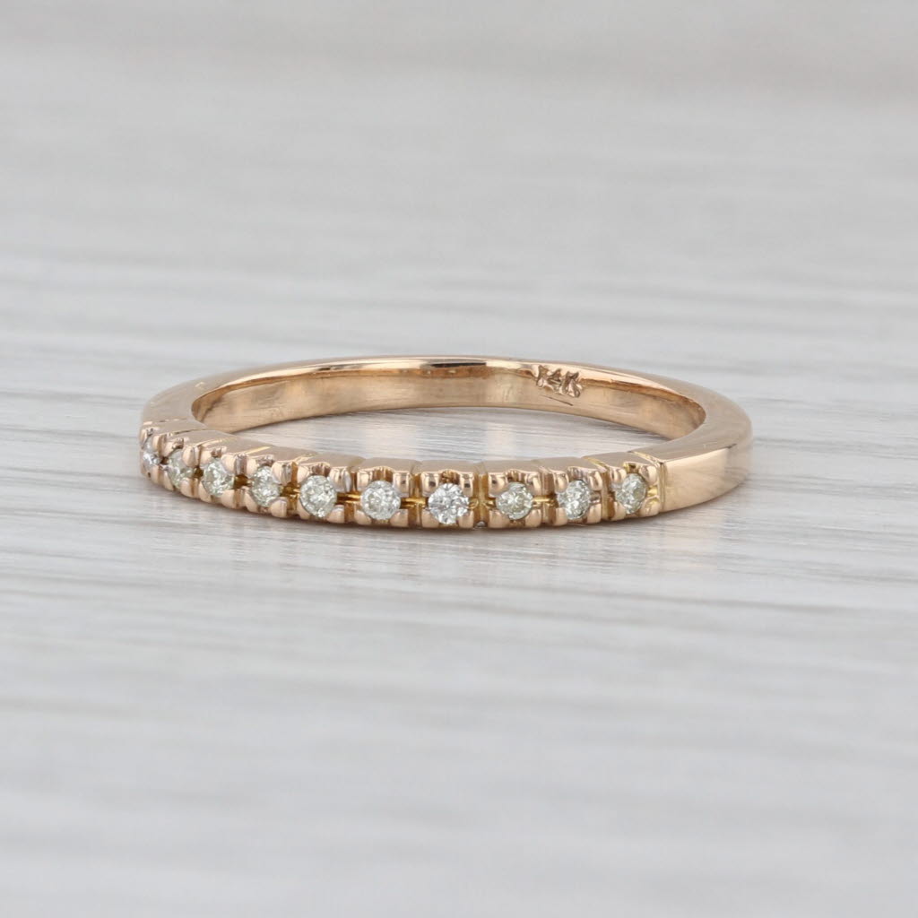 Diamond Wedding Band 14k Yellow Gold Stackable Size 6 Ring