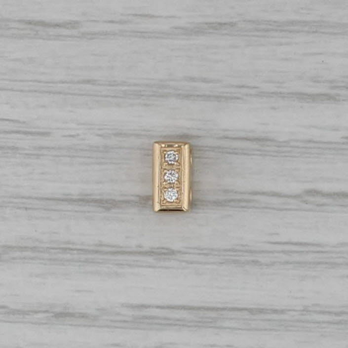 Joshua Diamond Small Spacer Slide Bracelet Charm 14k Yellow Gold Vintage