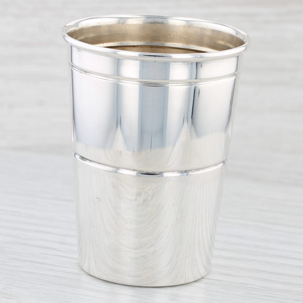 Light Gray Webster 8522 Shot Glass Double Jigger Sterling Silver Gold Wash 2.5" Vintage