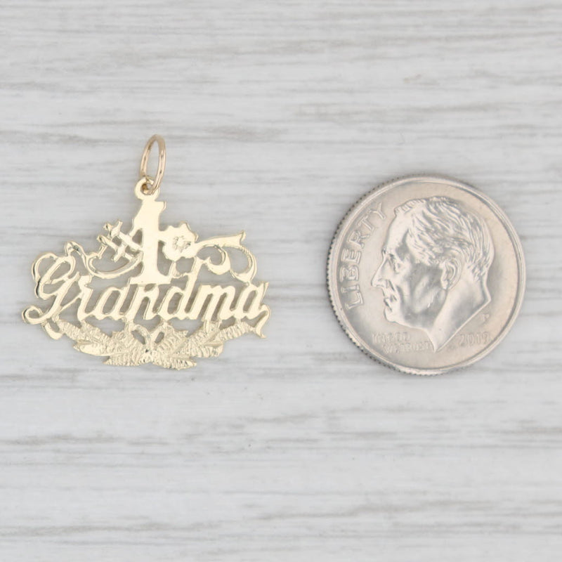 #1 Grandma Pendant 14k Yellow Gold Gift Keepsake Charm