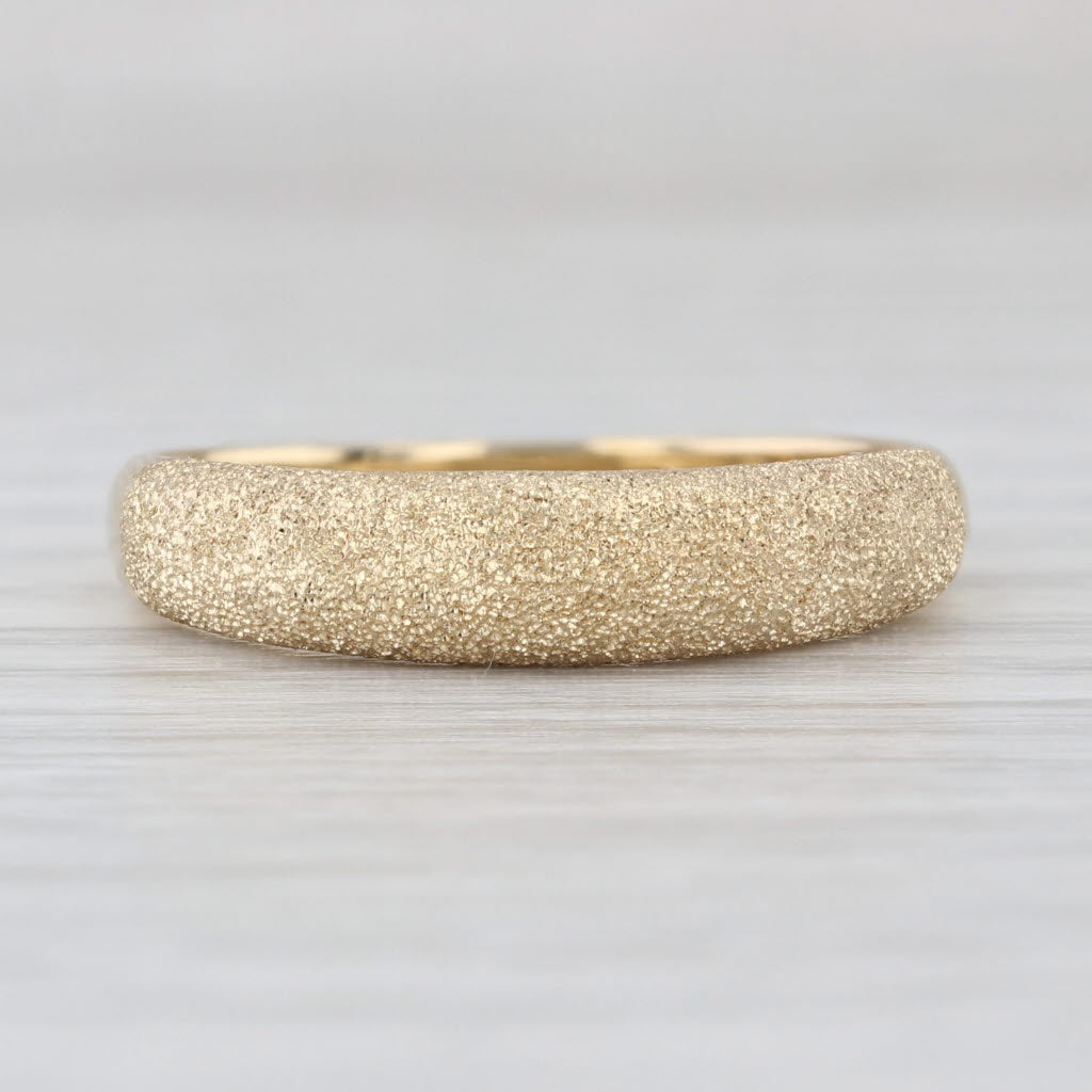 Milor Brushed Gold Ring 14k Yellow Gold Size 10.25 Stackable Wedding Band