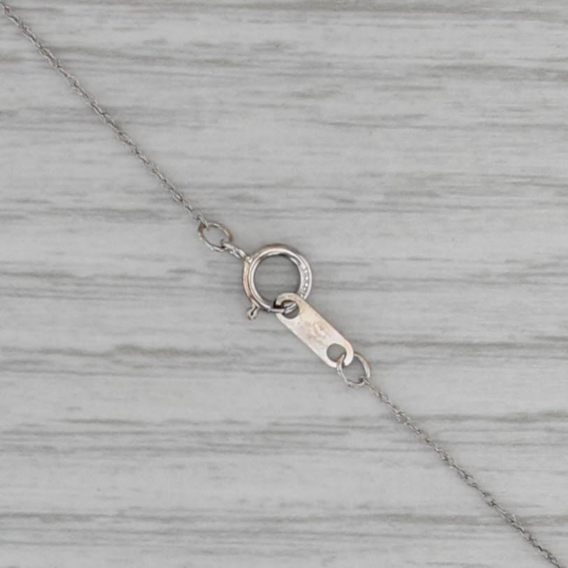 Diamond Figure 8 Inifinity Knot Pendant Necklace 10k White Gold 18" Rope Chain