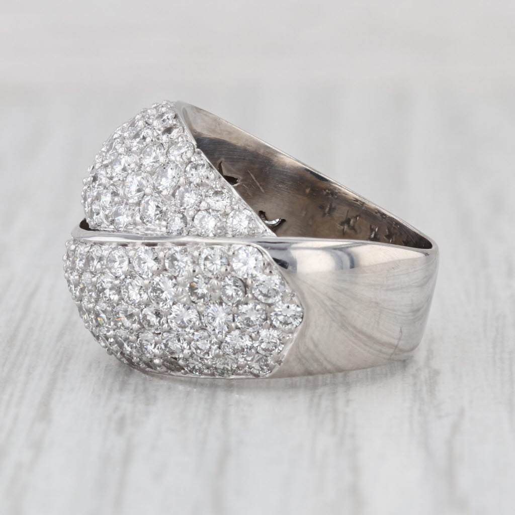 4.25ctw Diamond Pave Overlay Ring 14k White Gold Size 7 Cocktail