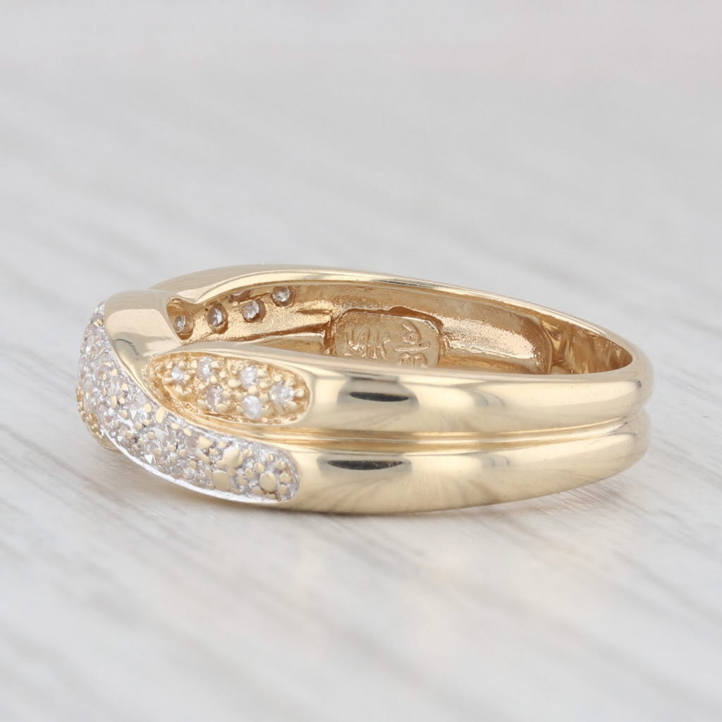 Light Gray 0.25ctw Yellow Gold Woven Ring 14k Wedding Anniversary Band Size 7.5-7.75