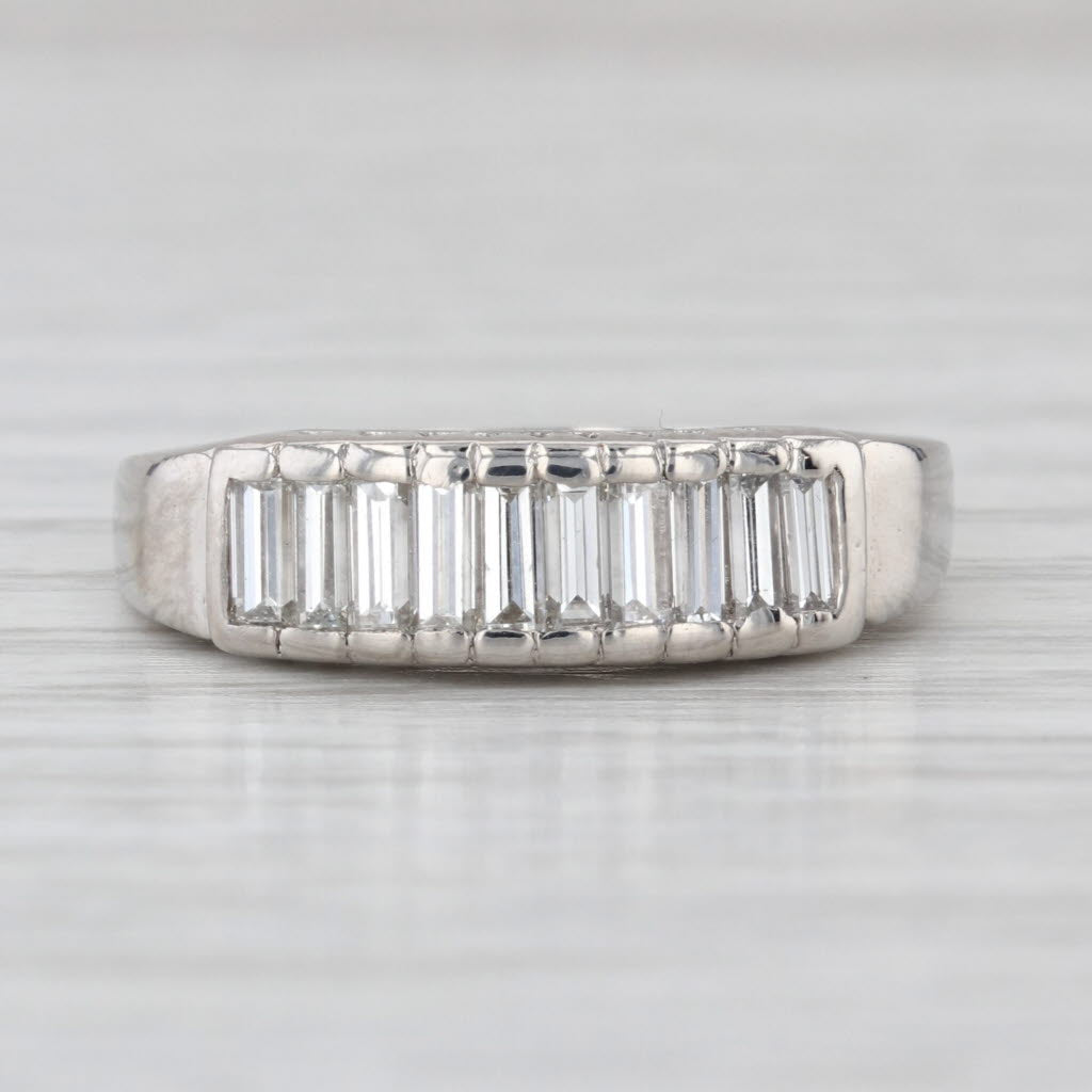 1.40ctw Diamond Anniversary Wedding Band 900 Platinum Size 7.5 Ring Stackable