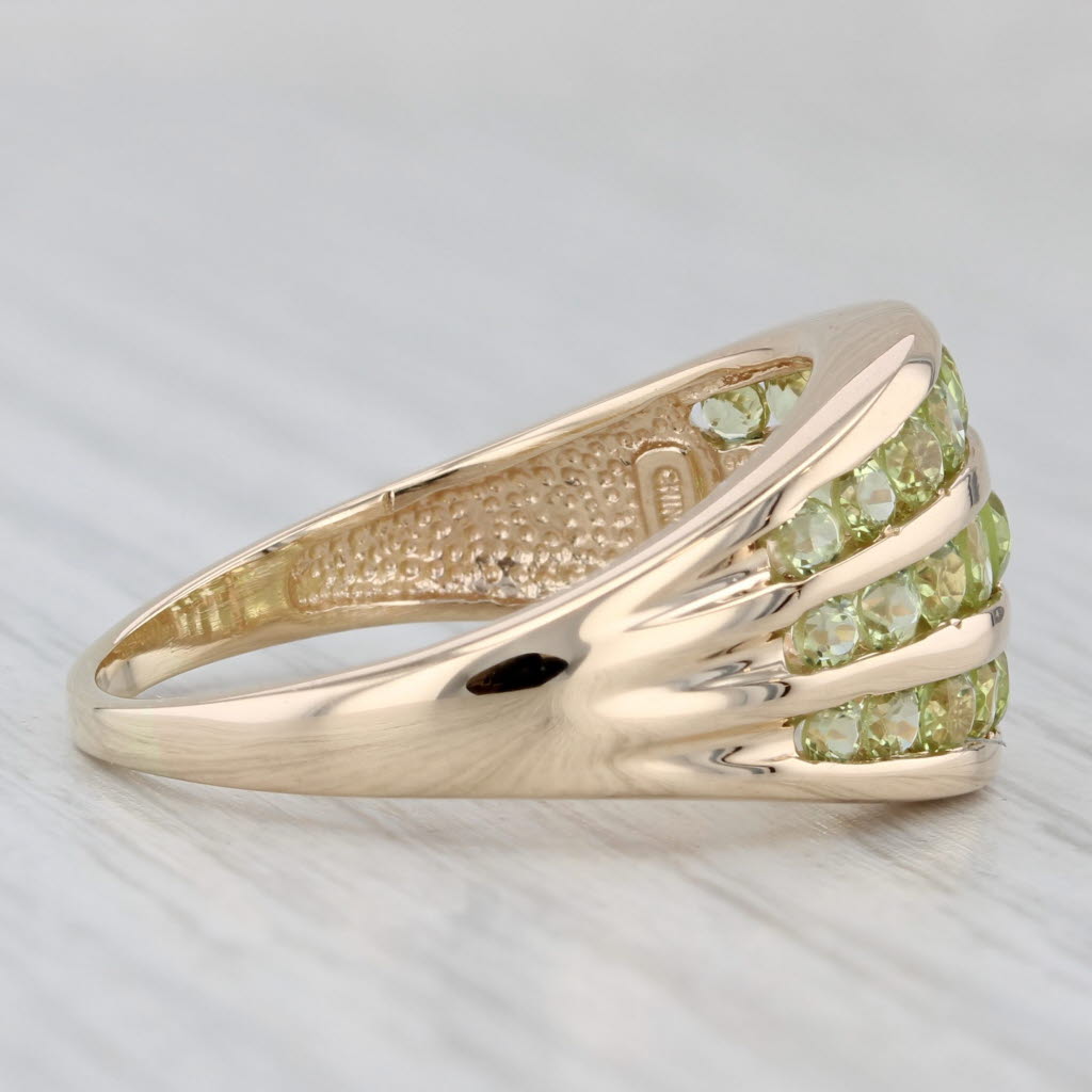 Gray 2ctw Green Peridot Ring 14k Yellow Gold Size 10