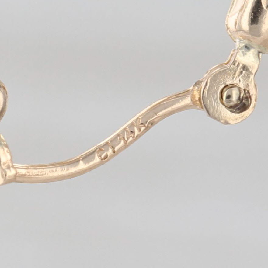 Etched Hoop Earrings 14k Yellow Gold Snap Top Round Hoops