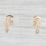 New Tacori Diamond Half Hoop Earrings 14k Yellow Gold Small Hoops