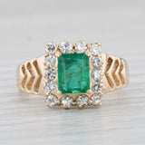 1.49ctw Emerald Diamond Ring 14k Yellow Gold Size 8 Emerald Cut