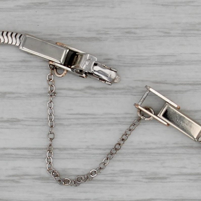 Vintage Diamond Gold Filled Omega Chain Bracelet 6.5"