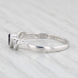 Light Gray 0.53ctw Blue Sapphire Heart Cubic Zirconia Ring 18k White Gold Size 6
