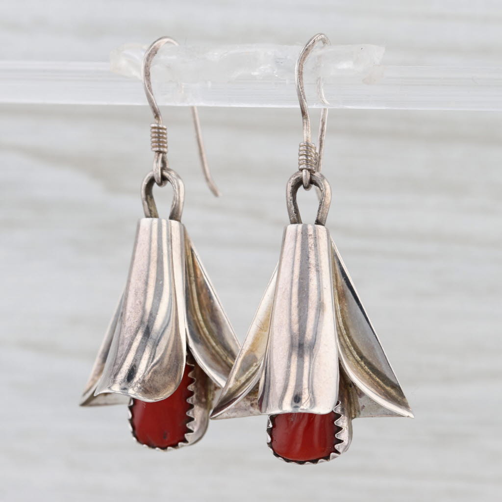 Yazzie Native American Squash Blossom Necklace Earrings Set Sterling Silver