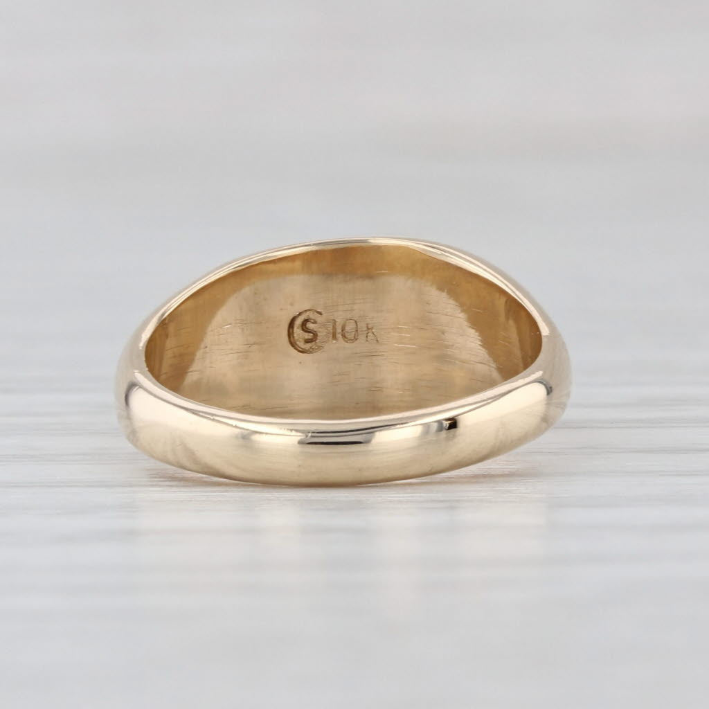 Alpha Omicron Pi Ring 10k Yellow Gold Green Letter Signet Greek Sorority Size 3
