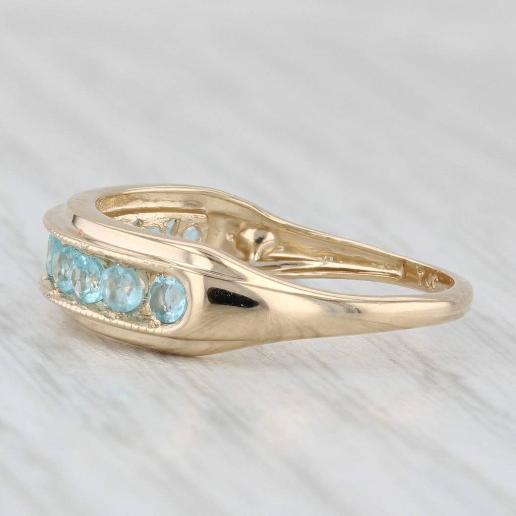 Light Gray 0.65ctw Blue Apatite Ring 14k Yellow Gold Size 7.25 Band