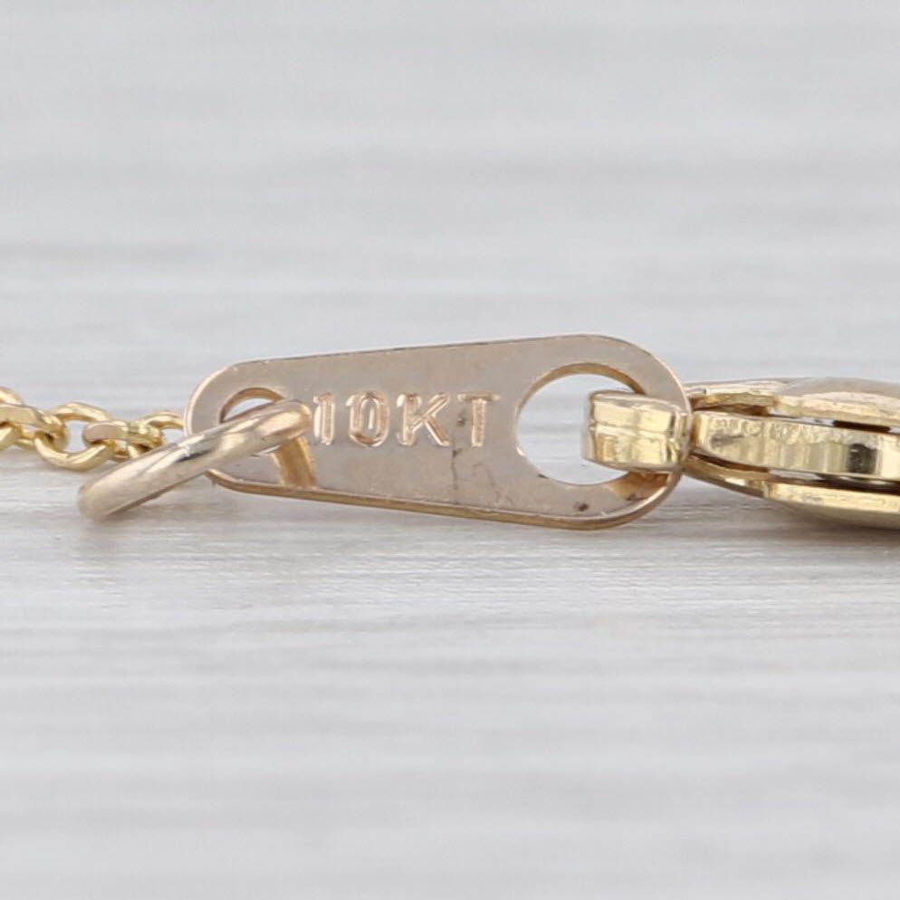 Paw Print Pendant Necklace 10k Yellow Gold 16" 18" Cable Chain