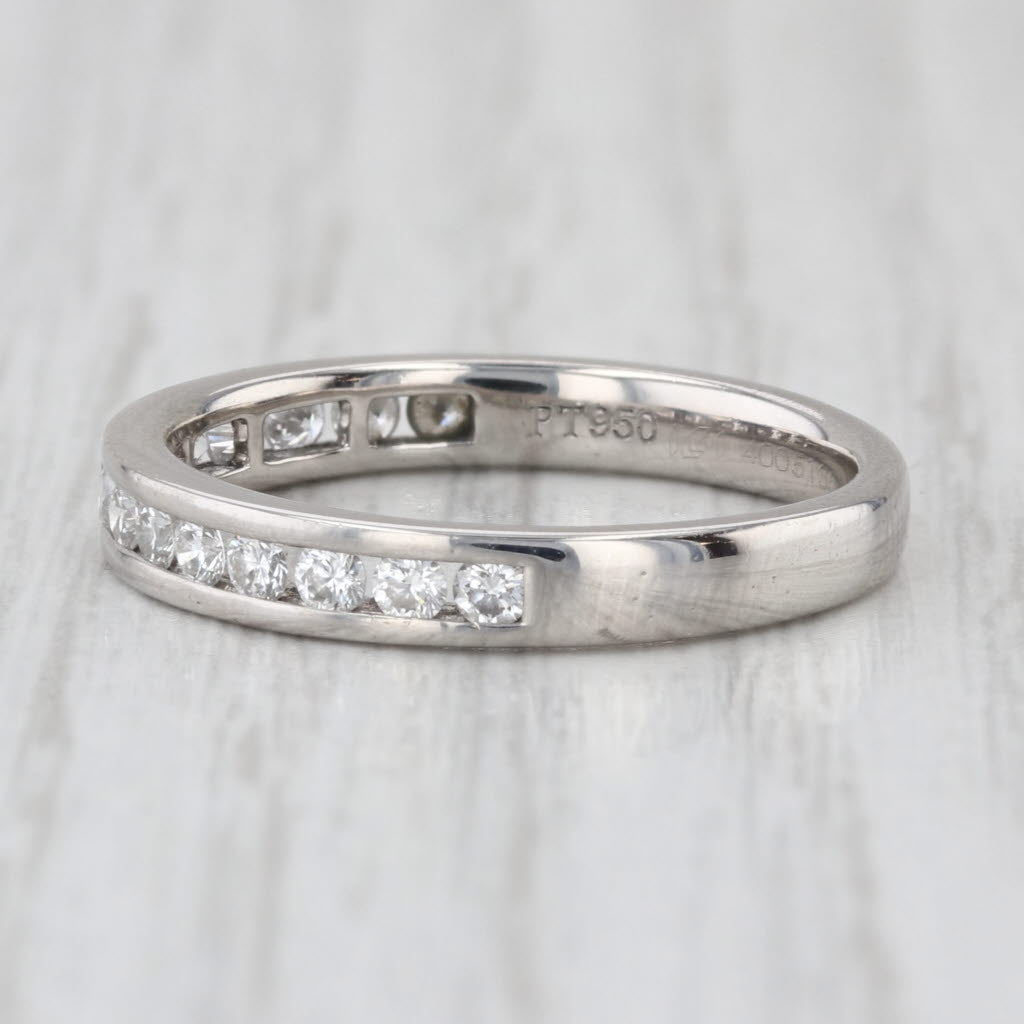 0.45ctw Diamond Wedding Band 950 Platinum Size 7 Stackable Anniversary Ring IGI