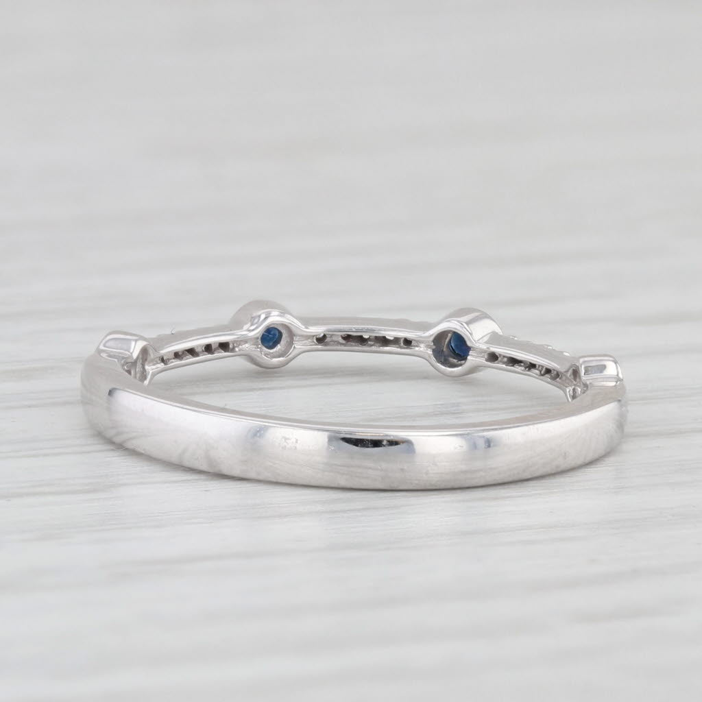 Light Gray New 0.11ctw Sapphire Diamond Ring 10k White Gold Stackable Wedding Size 7.25