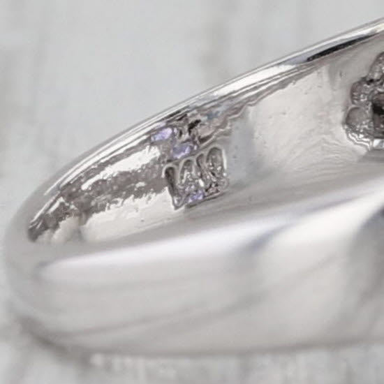 0.62ctw Tanzanite 3-Stone Diamond Ring 14k White Gold Size 6.5