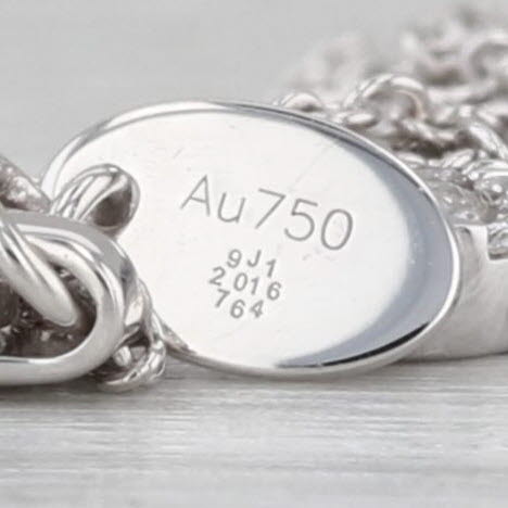 New Memoire 0.18ctw Diamond Cluster Necklace 18k White Gold 16"-18" Cable Chain