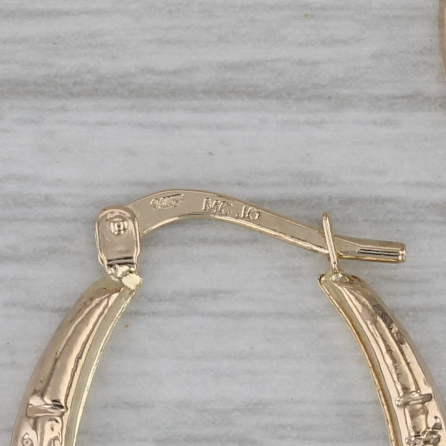 Dark Gray Zodiac Signs Hoop Earrings 14k Yellow Gold Snap Top Oval Hoops