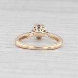 0.30ctw Diamond Cluster Engagement Ring 10k Yellow Gold Size 5.25 Cathedral Band