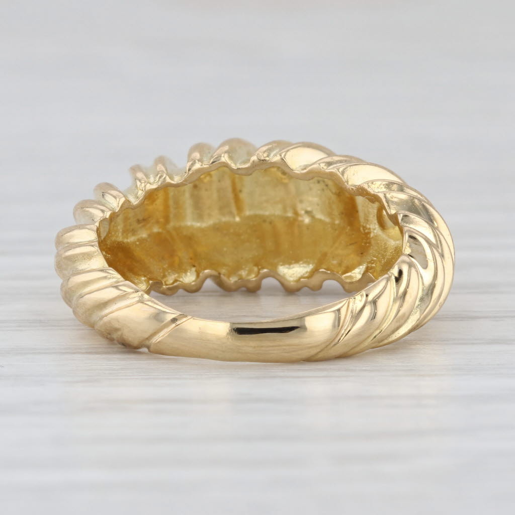 Domed Scalloped Croissant Ring 18k Yellow Gold Size 5 Stackable