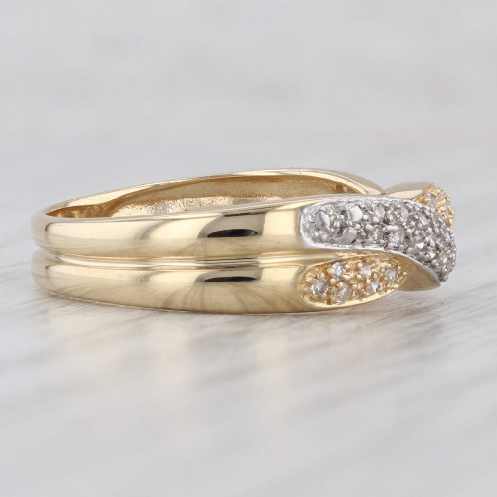 Light Gray 0.25ctw Woven Diamond Ring 14k Gold Size 8 Stackable Band