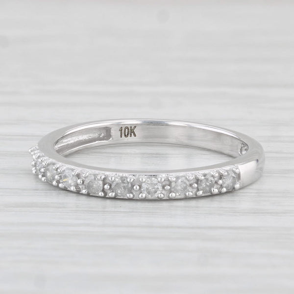 0.20ctw Diamond Wedding Band 10k White Gold Size 7 Stackable Ring Anniversary