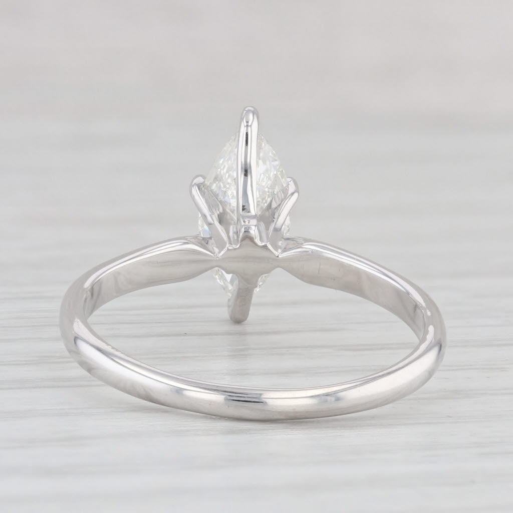 Light Gray 1.01ct Marquise Solitaire Diamond Engagement Ring 14k White Gold Size 8