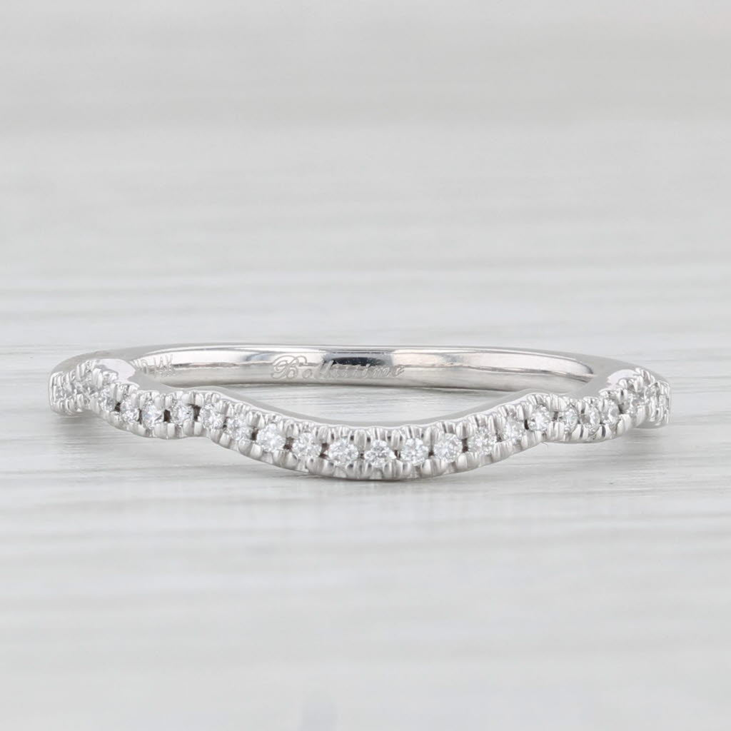 Light Gray 0.12ctw Diamond Ring Guard Enhancer Wedding Band 14k White Gold Sz 7 Bellissima