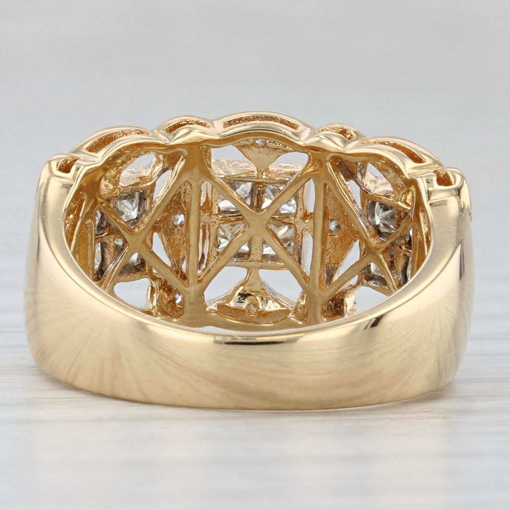 Gray 1ctw Diamond Ring 18k Yellow Gold Size 6.75 Cocktail