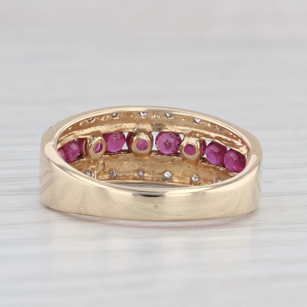 Light Gray 0.81ctw Ruby Diamond Ring 14k Yellow Gold Size 6.25 Band