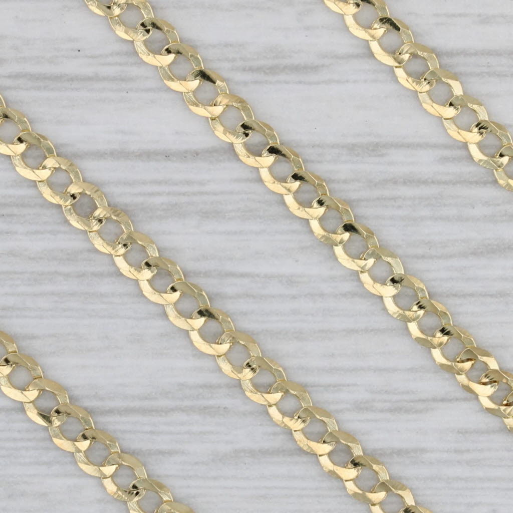 Gray New Curb Chain 14k Yellow Gold 18" 2.6mm Lobster Clasp