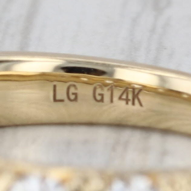 New 1.40ctw Lab Grown Diamond Wedding Band 14k Yellow Gold Sz 6.5 Stackable Ring