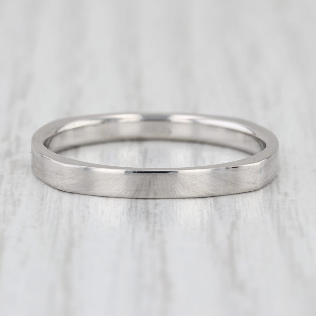 Euroshank Beveled Band Platinum Size 10.5 Ring Stackable Wedding Ring