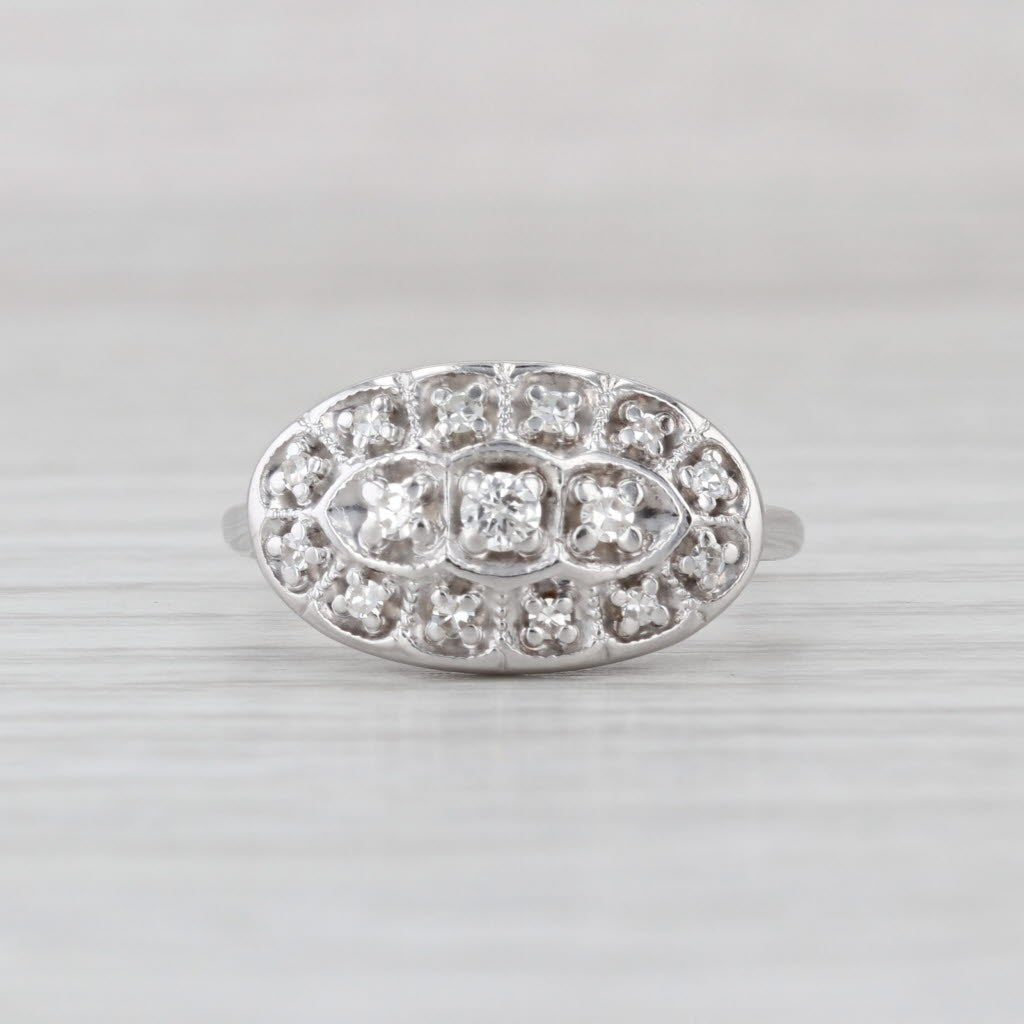 Vintage 0.22ctw Diamond Ring 14k White Gold Size 7.5