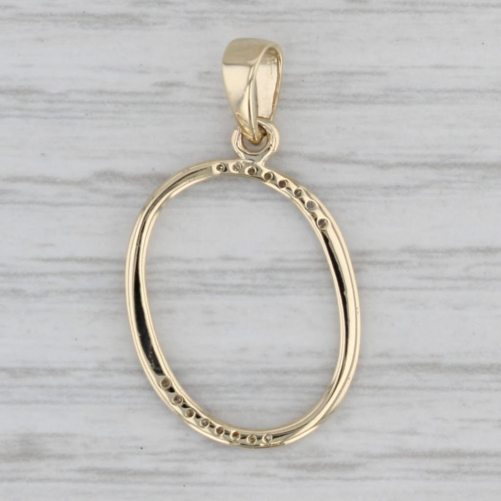 New Diamond Letter Initial "O" Pendant 10k Yellow Gold