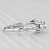 0.23ctw Diamond 3-Stone Engagement Ring 10k White Gold Size 8 Bypass