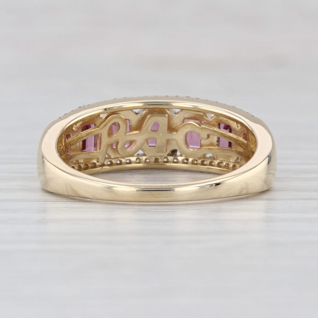 1.66ctw Bezel Set Garnet Diamond Ring 14k Yellow Gold Size 10