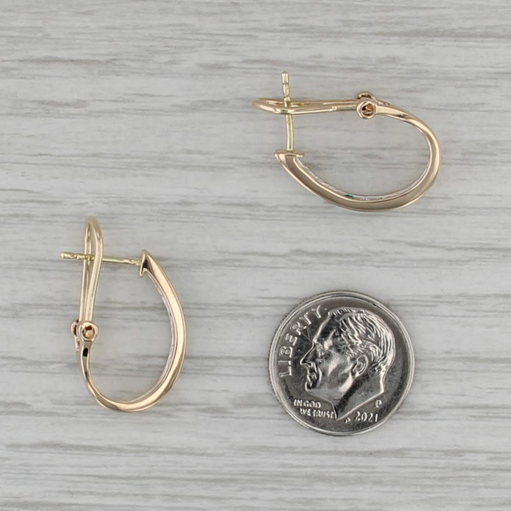 0.40ctw Diamond Emerald J-Hook Earrings 14k Yellow Gold Omega Backs