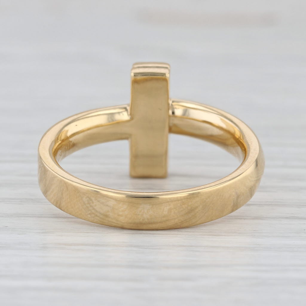 Tiffany & Co Beveled Large T Ring 18k Yellow Gold Size 10