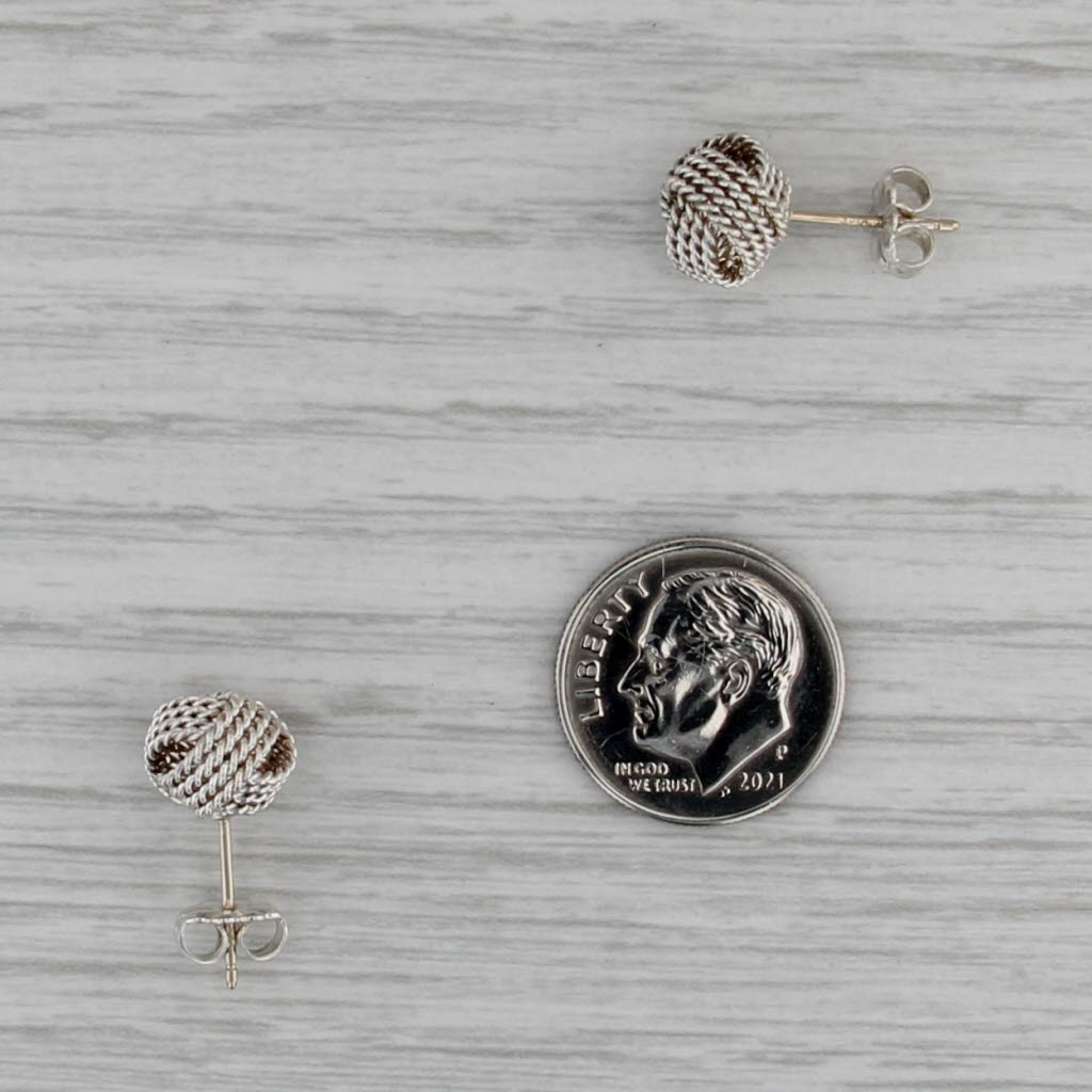 Tiffany & Co Love Knot Stud Earrings w/ Box Pouch Sterling Silver Studs