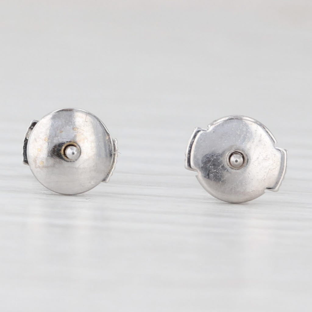 Light Gray 0.50ctw Round Solitaire Diamond Stud Earrings 14k White Gold Clutch Backs
