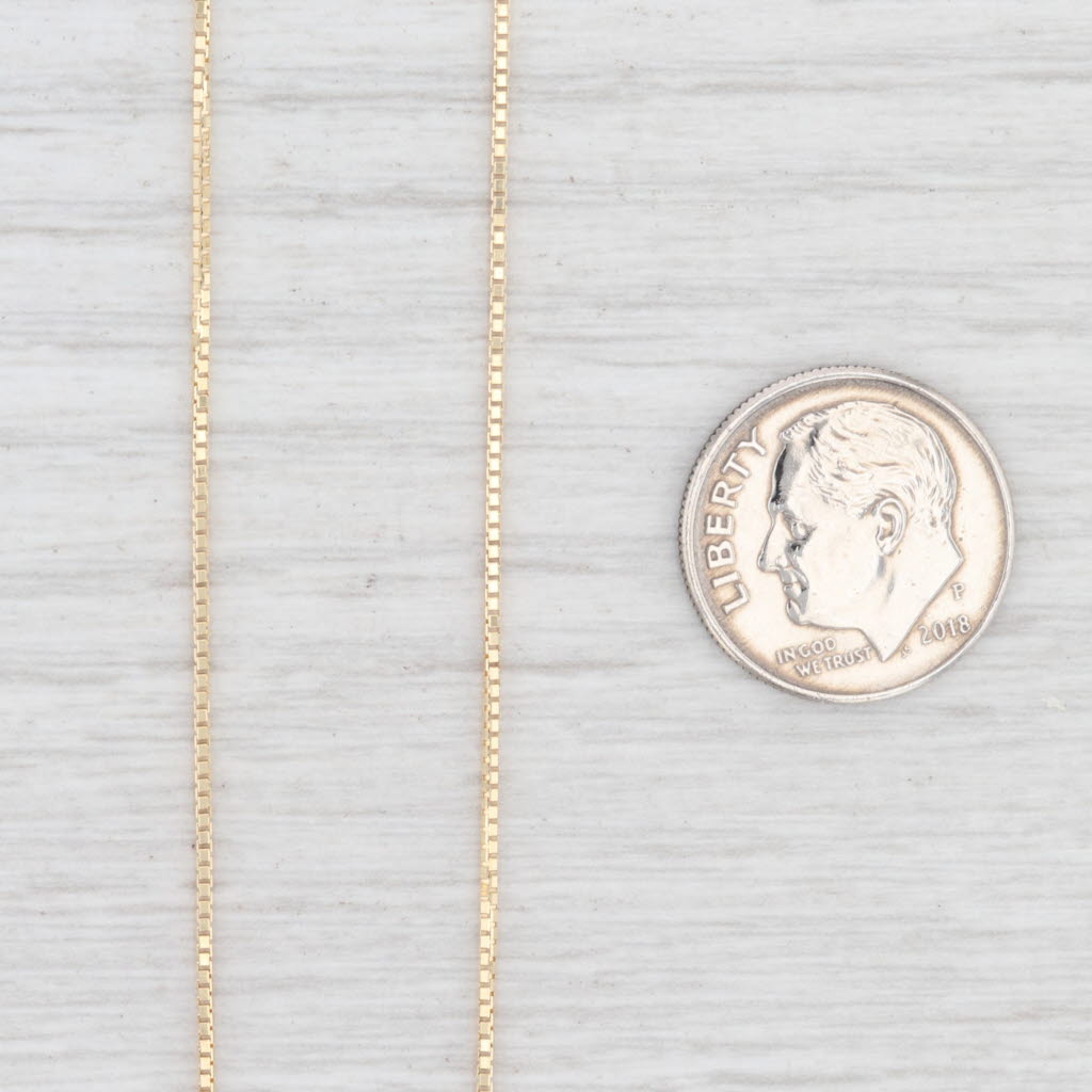 New Octava Box Chain Necklace 18k Yellow Gold 18" 0.7mm Italian